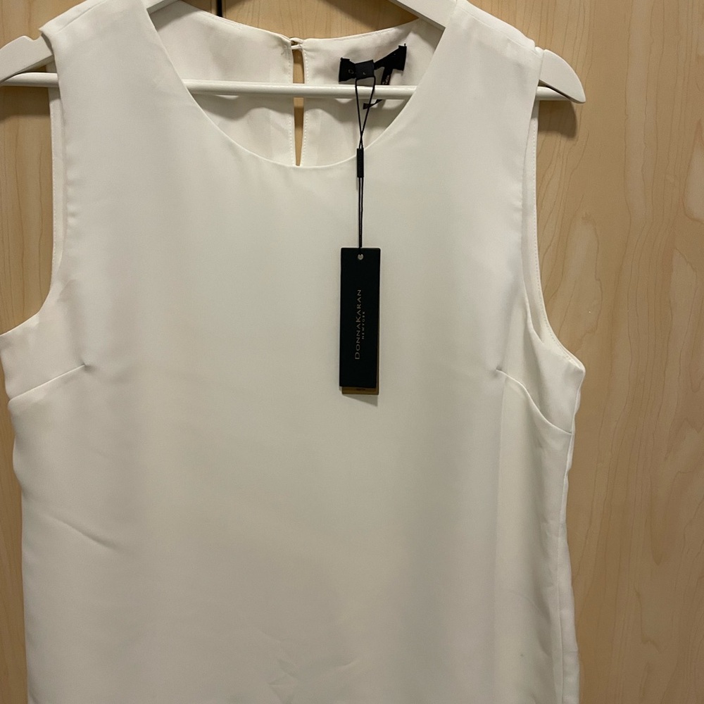 Donna Karan Ivory Sleeveless Top
